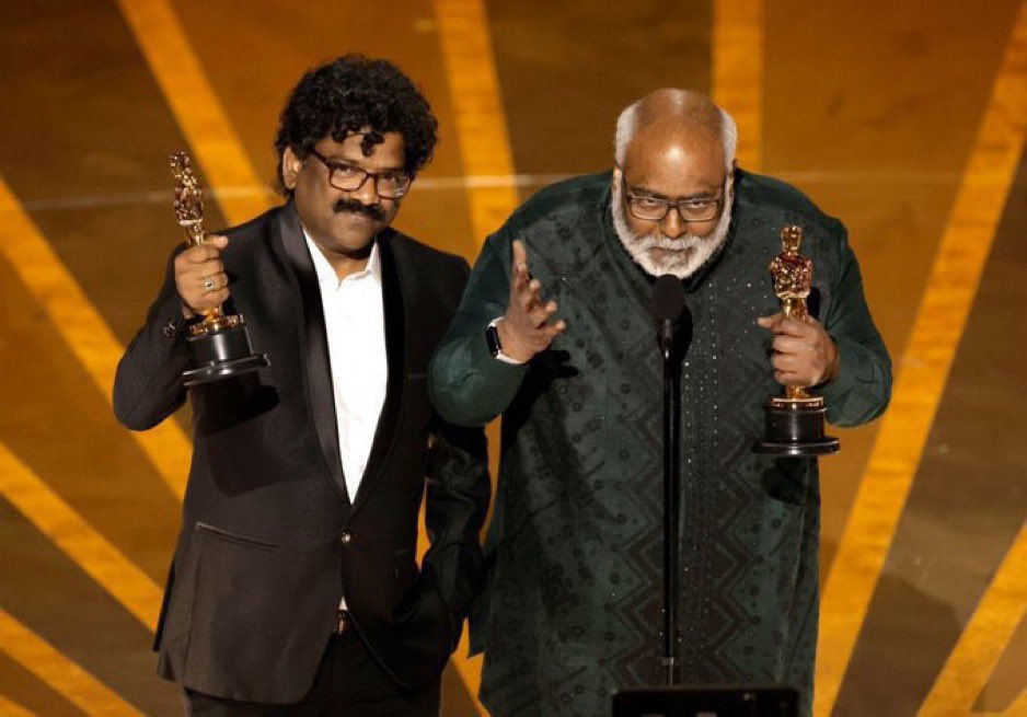 So Happy and So Proud! Congratulations team #TheElephantWhisperers #KartikiGonsalves Ji #GuneetMonga Ji #RRR #MMKeeravani sir, for bringing back 2 #Oscar home! Truly a great day for us all 🍾