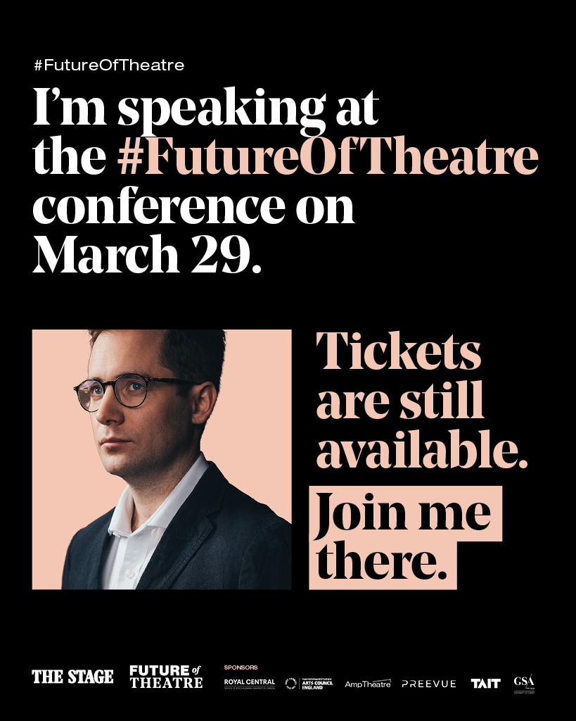 Delighted to be speaking on a panel @TheStage #FutureOfTheatre conference
Tickets available here (including some comps for theatre freelancers!) 
thestage.co.uk/events/future-…