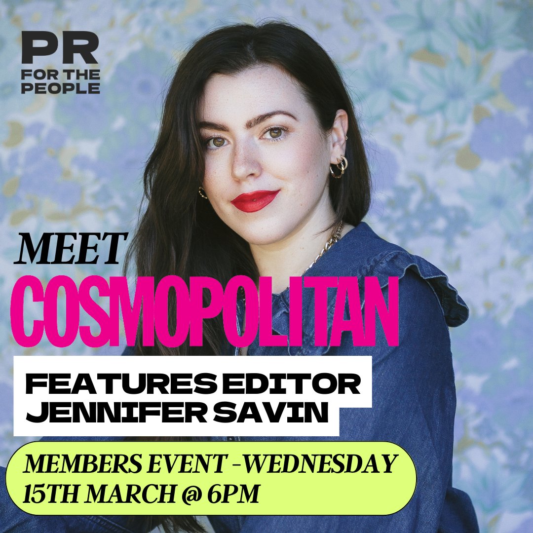 PR_forthePeople's tweet image. Coming up this week for our members - 'What Journalists Want' talk with @cosmopolitanuk Features Editor @JenniSavin💚

We'll be finding out what she looks for in a story, her top pitching tips &amp;amp; how to get your business noticed by a Cosmo journalist🤩

#diypr #prtips