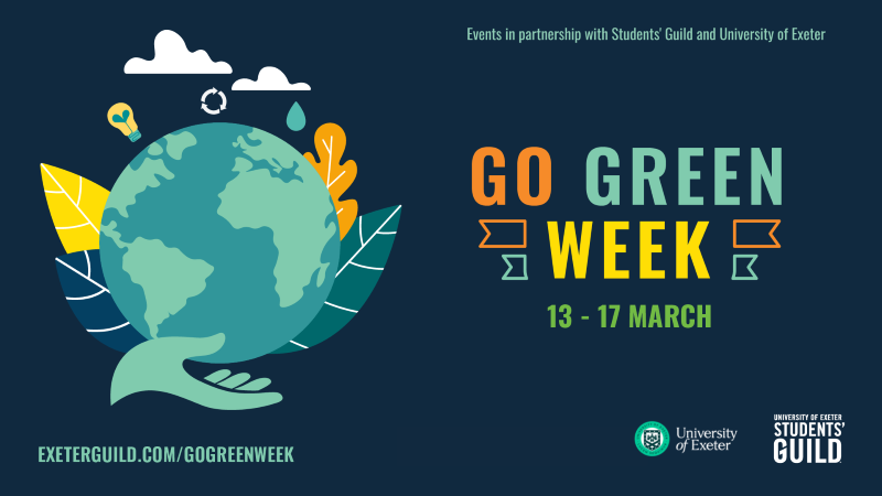 UniofExeterNews's tweet photo. This week at @UniofExeter, we're celebrating #GoGreenWeek, with activities, events, workshops and talks exploring different themes to encourage people to take positive action and get thinking about #sustainability 🌍 Find out more: https://t.co/V2YfKWE19o https://t.co/UelAHE129x