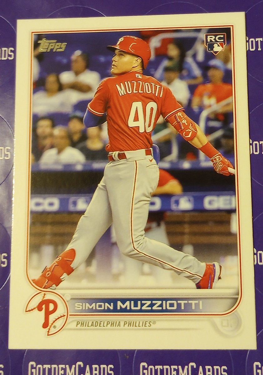 GotdemCards's tweet photo. 2022 Topps Update Simon Muzziotti RC #Phillies #PhiladelphiaPhillies #US19
$1 OBO
#BaseBall #baseballcards #MLB
@HobbyRetweet_ #Thehobby
#sportscards #sportscardsforsale
@JakeMc945 @Nolacardtweets @ILOVECOLLECTIN1 @sports_sell @84baseballcards @timscards1 @TheHobby247 @Hobby_Connect @enjoythehobby @DirtyWorldRT @PCOregonDucks2 @CardboardEchoes @SportsSell3