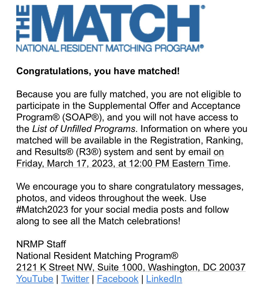 So happy to announce that I matched into General Surgery!!!!! I’m going to be a #surgeon #ILookLikeASurgeon 🦄🦄 #gensurgmatch2023 #generalsurgery Thanks to everyone who supported me during this path, it wouldn’t have been possible without you 💗