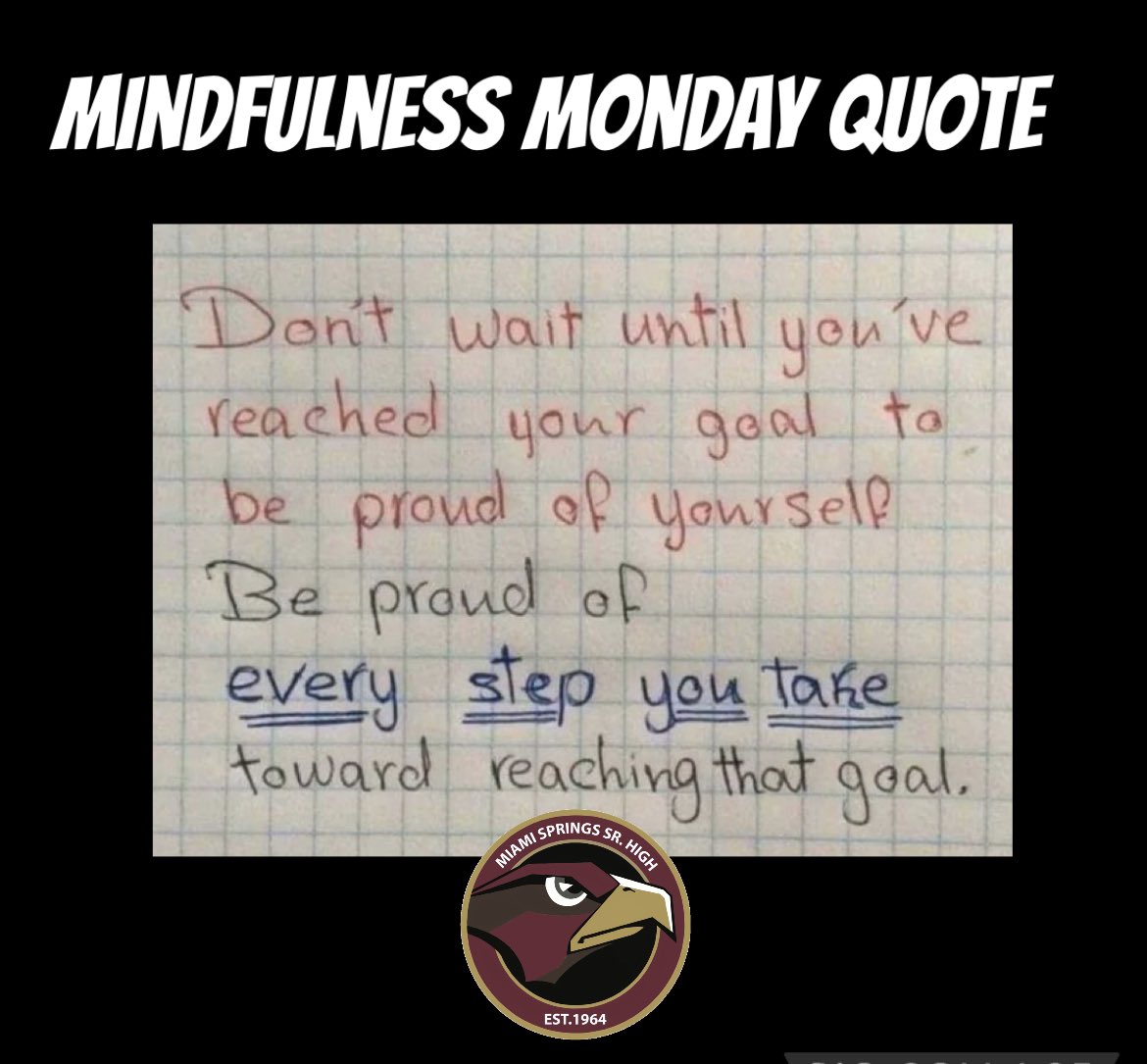 mssh_hawks's tweet photo. Todays quote reminds us that it’s about the journey as much as the destination!!! #iammiamisprings
@MDCPSOperations #MDCPSRestorativePractices #MDCPSConnectB4Curriculum #ConnectionsFirst #MDCPScheck2connect @MDCPS_MHS @StdtSvcsMDCPS https://t.co/cOSlkMjjAy