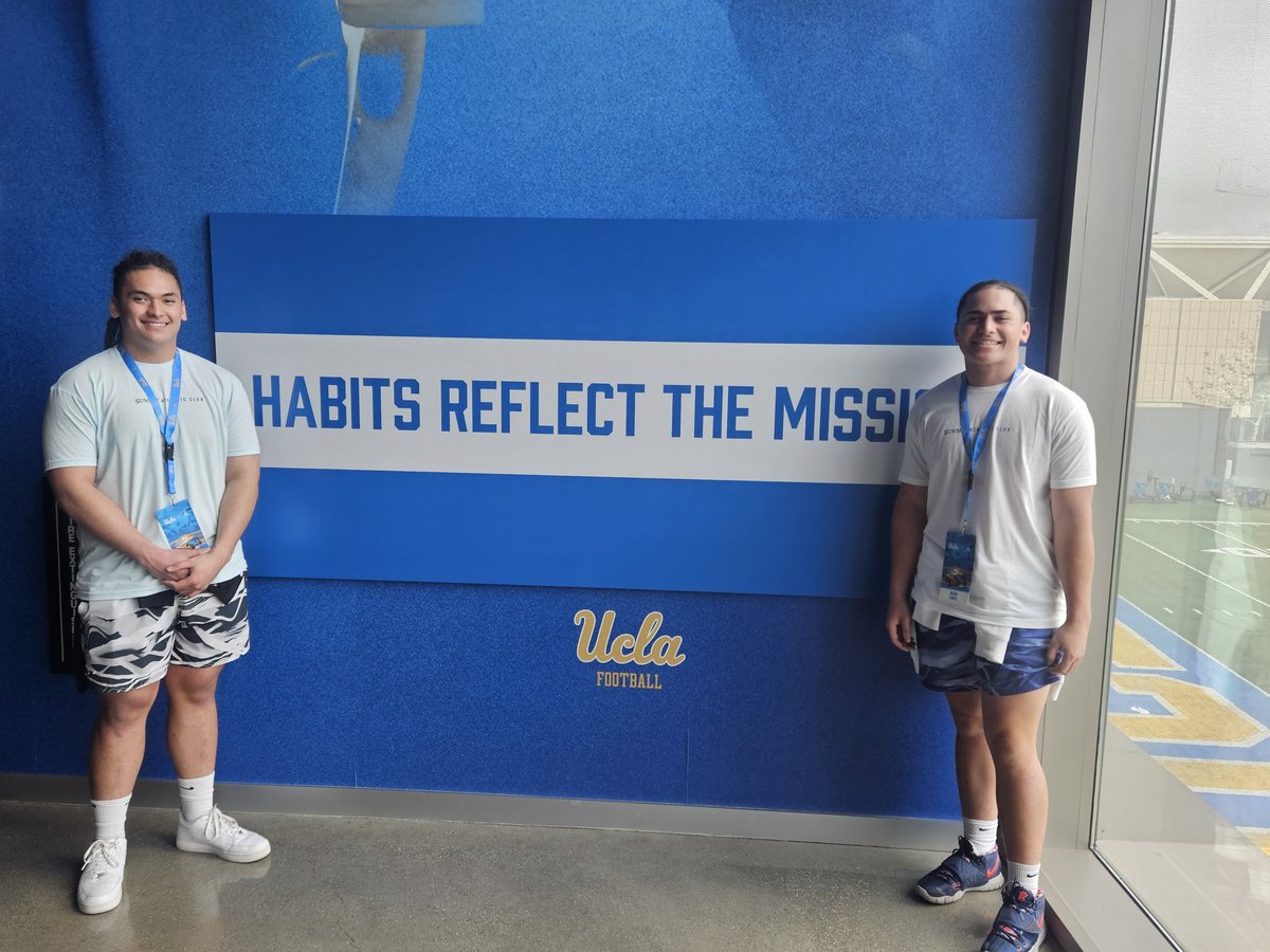 ocean_taufa's tweet photo. Grateful to be able to check out  @UCLAFootball facilities while competing in the @RivalsCamp this past weekend! Gotta get ready for sophomore szn #2026 @BossSkilllz #DHills @MalloeMalloe #bruins https://t.co/xAESeQn1Fm