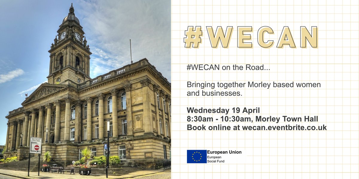 We're taking #WECAN on the Road, and returning to #Morley next month!
✅Meet other Morley based women and businesses
✅Find out how #WECAN can support you
✅Learn tips to help you overcome imposter syndrome
#womensnetworking #womeninleadership 

eventbrite.co.uk/e/wecan-on-the…