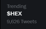 Hexologist31's tweet photo. 🔥🔥🔥Dang this is the most tweets I've ever seen for $HEX!!!🔥🔥🔥

Let's see if we can get even more!

Comment $HEX underneath, lets 🚀 #HEX's Virality on Twitter!

Like and Retweet so we can get everyone in the community to do the same! https://t.co/u4vLIoHfxD