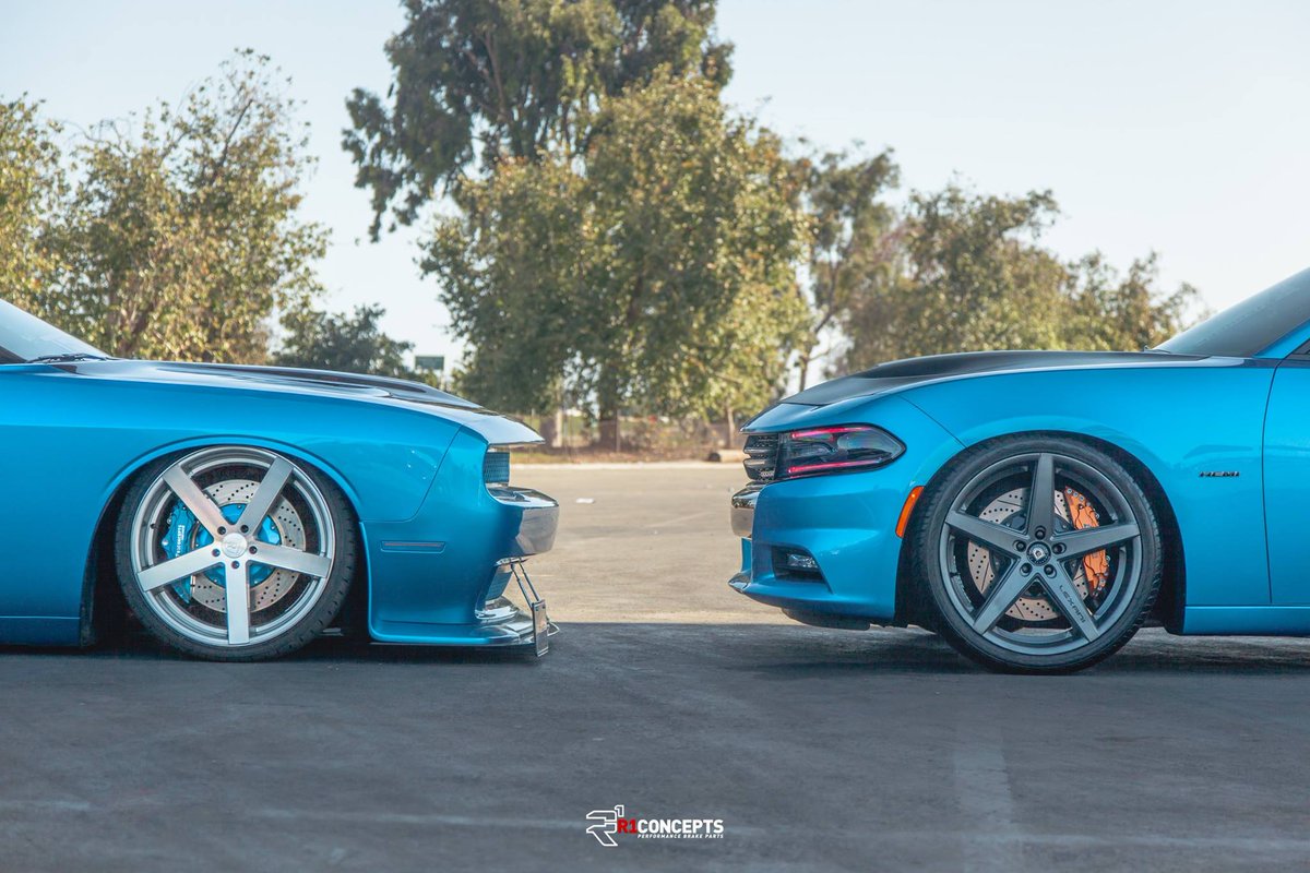 Motivation Monday just got better Dodge Challenger vs Dodge Charger both equipped with R1 big brakes! Ready to take on any challenge, and conquer the day. #MotivationMonday #STOPPINGTHEWORLD #R1concepts #teamR1 #stoppingpower #bigbrakes #Dodge #DodgeChallenger #DodgeCharger