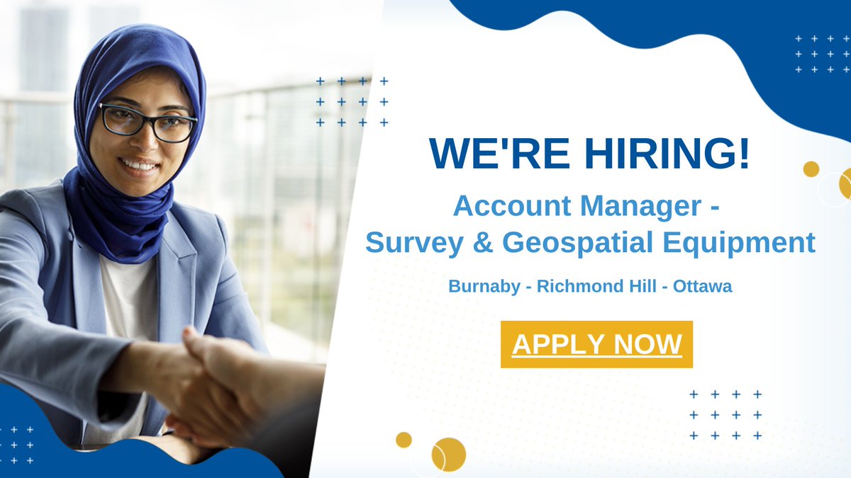 Cansel is hiring an Account Manager – Survey &amp; Geospatial Equipment for its Burnaby, Richmond Hill, and Ottawa offices! These job opportunities are permanent, full-time positions.

Apply now: hubs.li/Q01G74-20

#Cansel #Jobs #Hiring