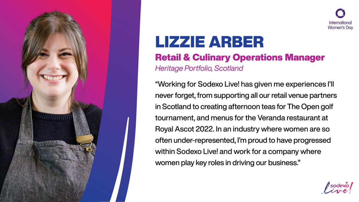 sodexo_live's tweet image. As we continue to recognize the women of Sodexo Live!, today we're celebrating Lizzie Arber, Retail and Culinary Operations Manager, Heritage Portfolio, #Scotland! 🍰🧁

Read more: linkedin.com/feed/update/ur…

#IWD2023 #pastryarts #hospitality