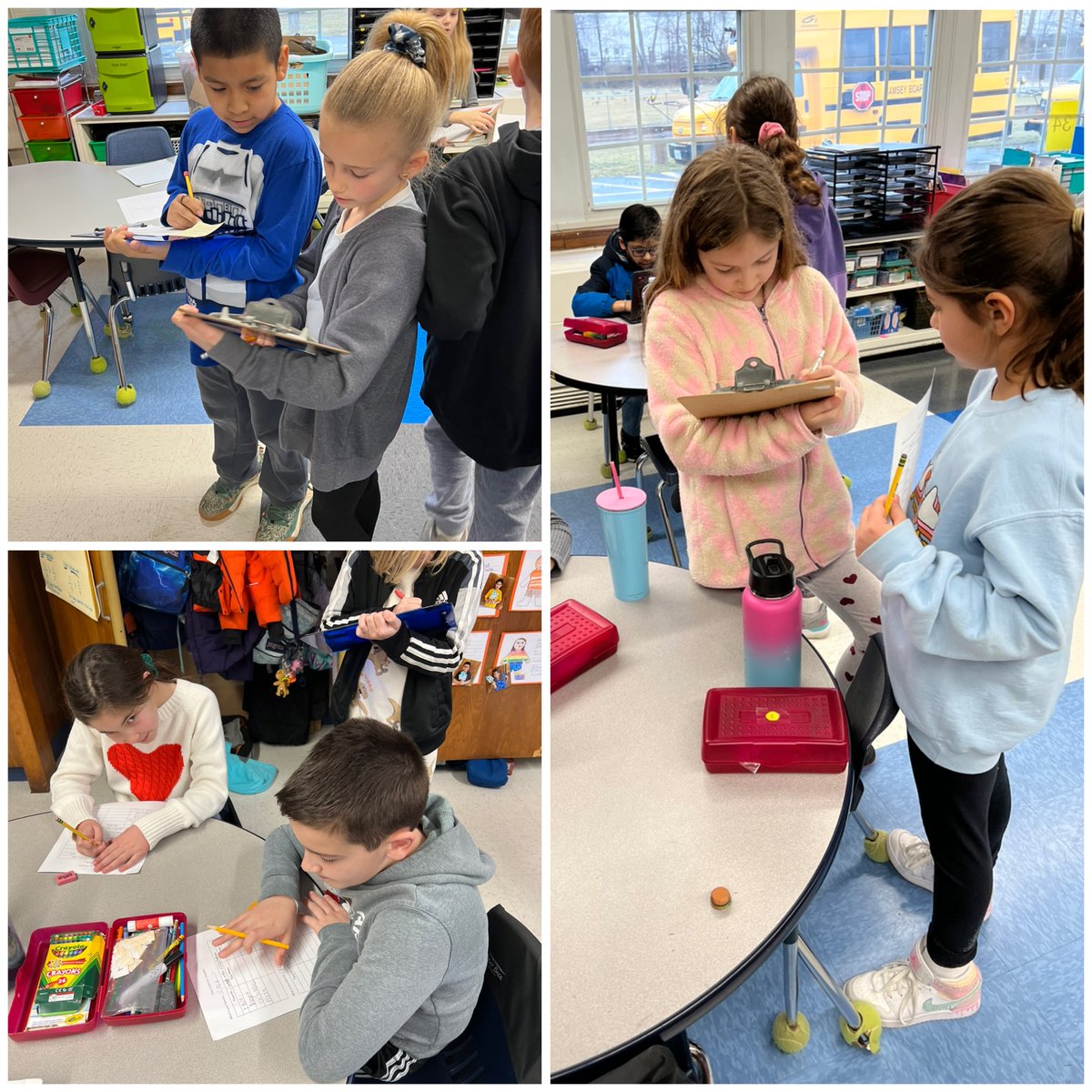 Mrs_JCrawford's tweet photo. Our math Cornerstone Task has begun! Step one: Gathering data! Ss enjoyed surveying their classmates and collecting data on their "favorites." #Profileofaramseygraduate https://t.co/UjDPEFFlKp