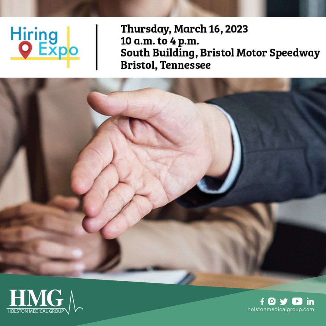 Join HMG at the Hiring Expo on March 16 from 10 a.m. to 4 p.m. at Bristol Motor Speedway, South Building. Learn about exciting career opportunities that make a positive impact. Don't miss out! #HMG #HiringExpo #Careers #BristolMotorSpeedway https://t.co/tVSsRWcYoP