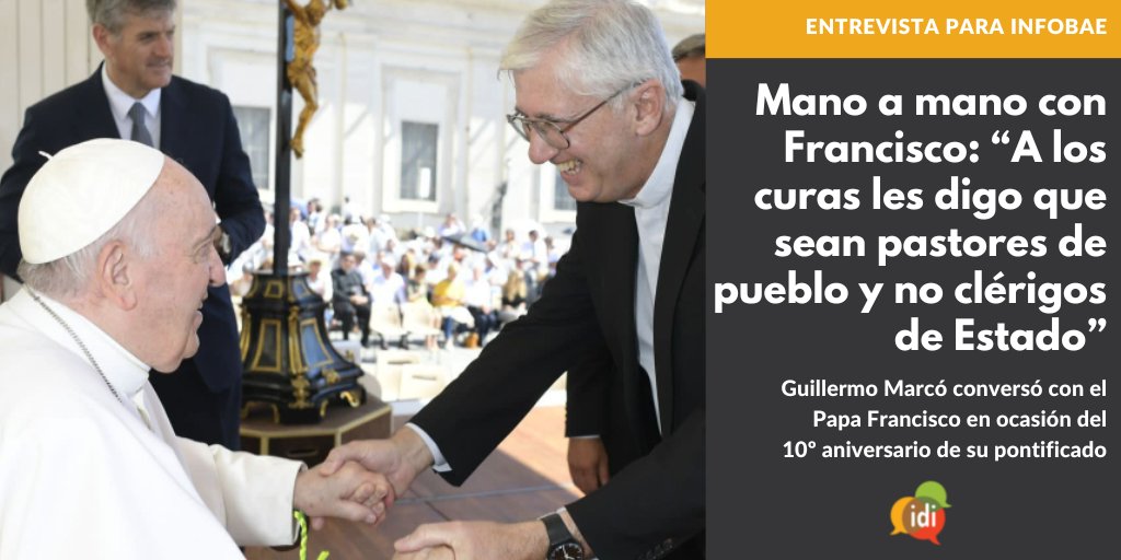 MARCÓ, MANO A MANO CON FRANCISCO, AL CUMPLIRSE 10 AÑOS DE SU PAPADO

 “A los curas les digo que sean pastores de pueblo y no clérigos de Estado”. A 10 años de su elección como Papa, sigue siendo antes que nada cura.

📎 bit.ly/3yx9J7G

#TenYearsPopeFrancis