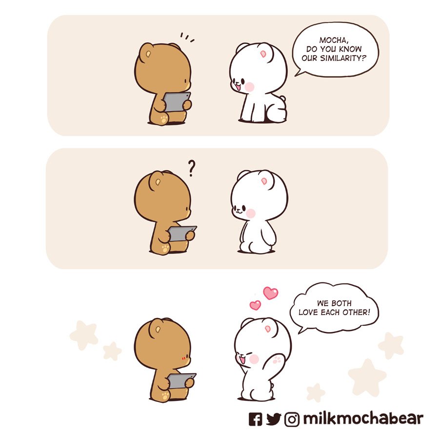 Similarity 🤍🤎
---⠀⠀
Feel free to mention your loved ones~! 💕
#milkmochabear
#milkandmocha 