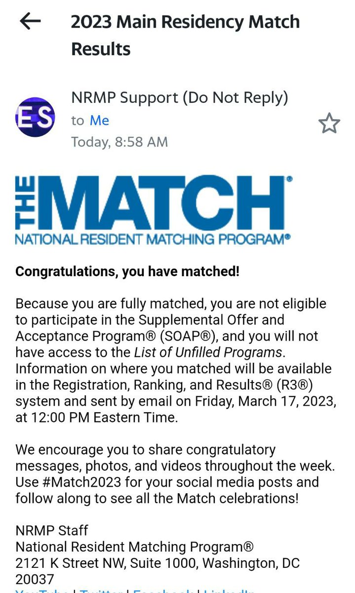 I Matched!! AlhamdoLillah; Pediatrics... Here I come! 😚 Thank you to my one and only mentor and husband @drfaranahmad, ❤️ who supported me throughout this journey. You are my 🌟! WE made it! @TheNRMP @Inside_TheMatch @NextGenPeds #pedsmatch2023 #Match2023 #MatchDay