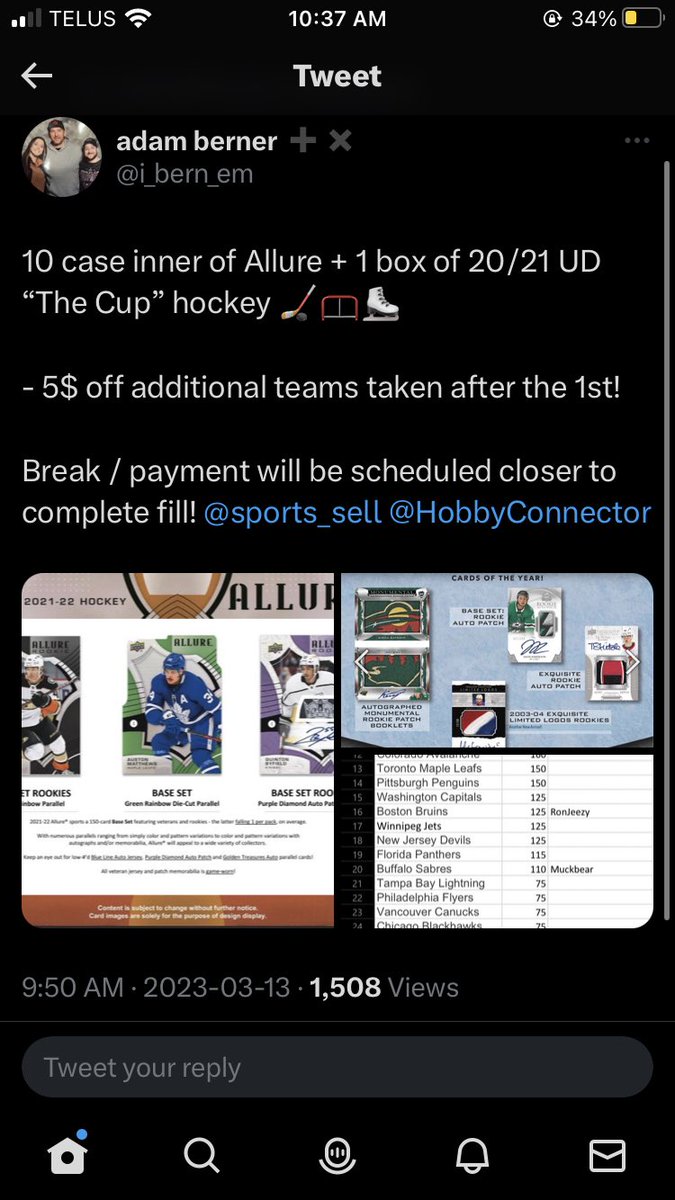 hockeycardfeet's tweet photo. $1300 profit off a break is fucking greasy (second pic is what this costs in CAD - his is posted in USD) https://t.co/0Jcy4ZG1bK