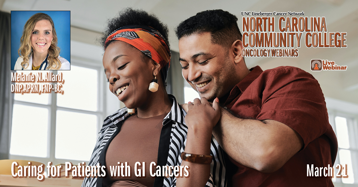 unc_lcn's tweet image. Melanie N. Allard, DNP, APRN, FNP-BC, CCRN — Caring for Patients with GI Cancers — 3/21. learn.unclcn.org/CCO-03212023. #Stcsm #GICancer #GastricCancer #OncologyCare #CommunityCollege #ContinuingEducation #Cancer