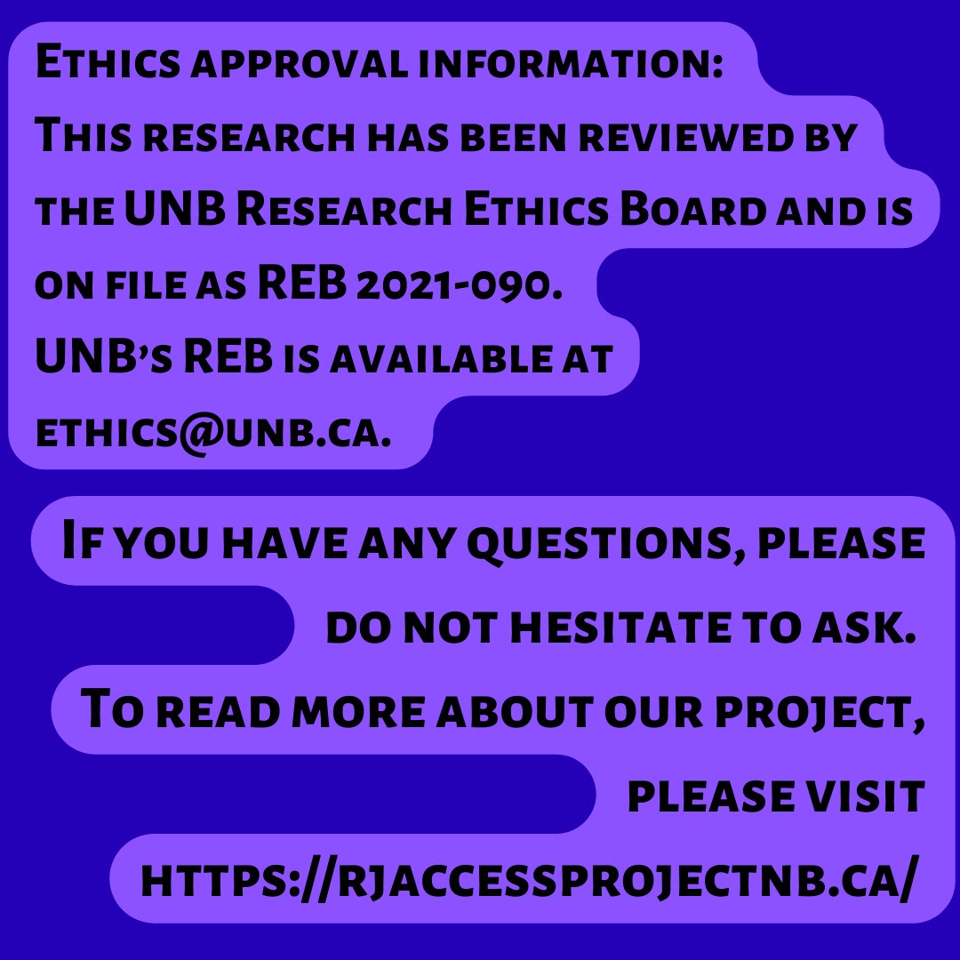 ReproductiveNB's tweet photo. 3/3 Ethics approval information: This research has been reviewed by the UNB Research Ethics Board and is on file as REB 2021-090. UNB’s REB is available at ethics@unb.ca. https://t.co/QaU3m9jm8o