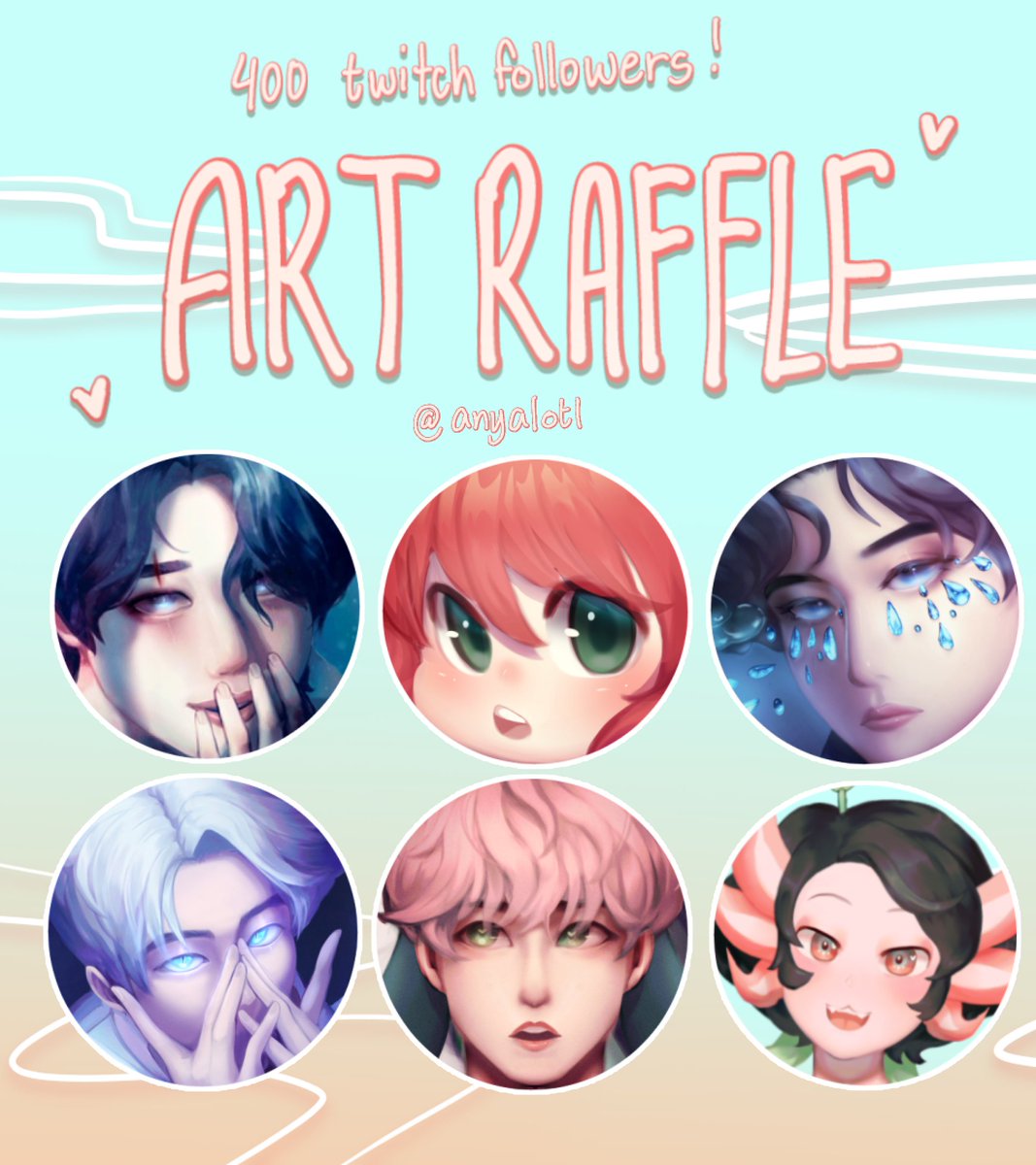 We got 400 followers on twitch !!!💗

As a gift, I'm doing an ✨Icon Art Raffle ✨

🌱 rules
💗Follow me 
💗Like and retweet this post (Qrts ❌)
✨2 Winners will be chosen!
💧 optional: drop your PNG/OC below! I may draw more for fun~

Raffle ends on March 25!
#Vtuber #ENVtuber