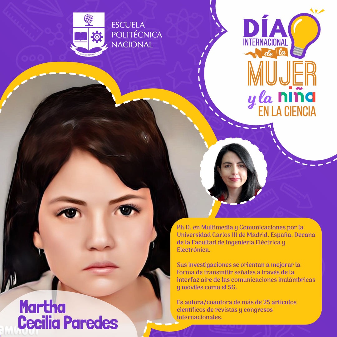 EPNEcuador's tweet image. 👏🏽Por la mujer que cumplió el sueño de niña: ser científica.

🗓️En el Día de la Mujer y la Niña en la Ciencia, presentamos a:

👩🏽‍🔬Martha Cecilia Paredes (@mcparedesp) 
✅Decana de la Facultad de Ingeniería Eléctrica y Electrónica. 

#OrgulloPolitécnico🦉