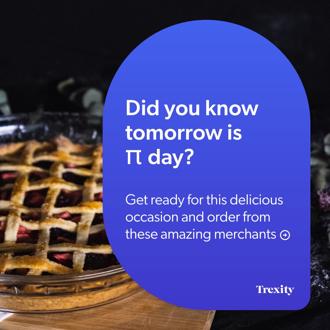 Trexityapp's tweet image. Tomorrow is International π Day so why not enjoy the day with a slice of heavenly pie.

Check out Pie Junkie, Life of Pie, and Sweetie Pie for some sweet treats delivered straight to your door this π day.

#trexity #localdelivered #shoplocal #piday #pie #freshlybaked #foodhumour