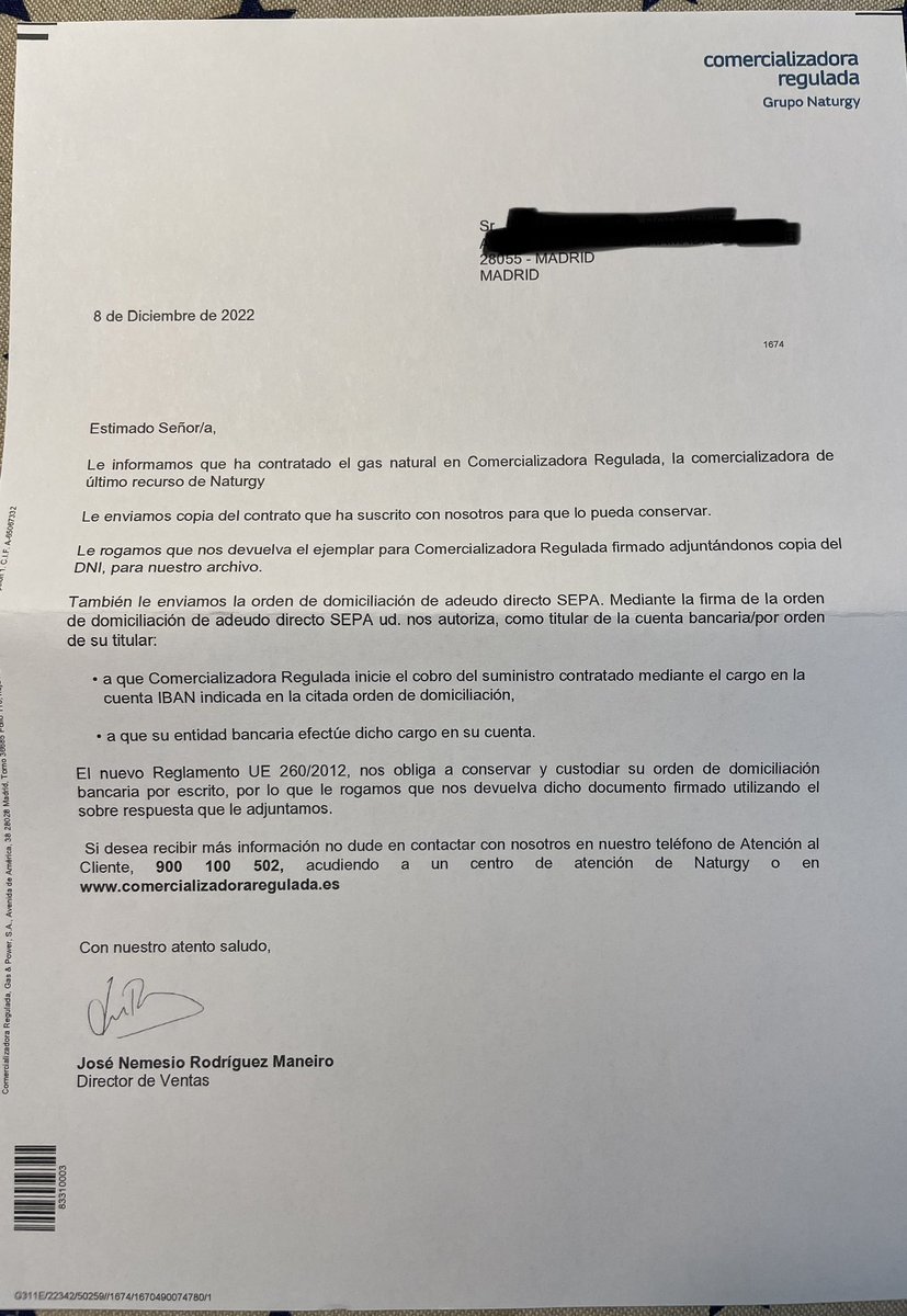 Ferrellare's tweet photo. @vaneguitas__ El problema es que @NaturgyClientEs se lava las manos echándole culpa a su Comercializadora Regulada, que me confirmaba el alta con ellos el 8 de diciembre https://t.co/2dY945ZF0h