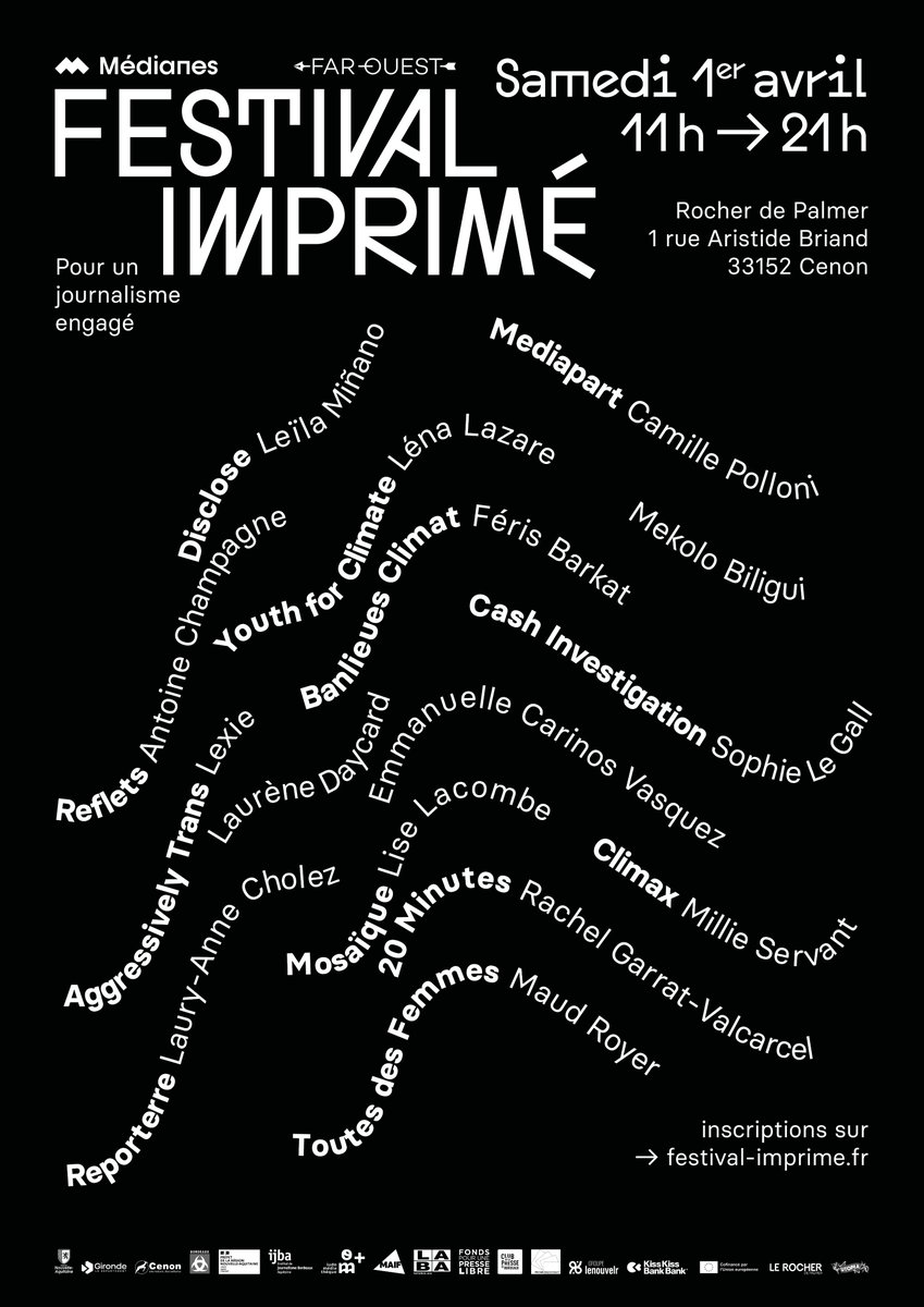 Qui sont les invité·es du Festival Imprimé ? 👀

Découvrez les noms des journalistes, auteur.rices et personnalités engagées qui seront présent·es au Festival le samedi 1er avril, pour notre journée d’échange au @RocherdePalmer à Cenon. ☀️