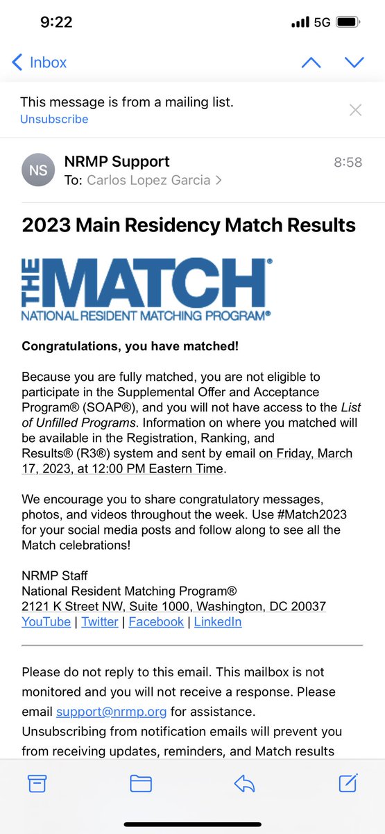 The email that I’ve been waiting for long, long time. Thank you so much to my family, friends, colleagues and everyone in this rollercoaster pathway! Can’t wait to meet and work with most of you 🔬#thefutureispath #pathmatch2023 #USCAP2023 #pathtwitter #matched