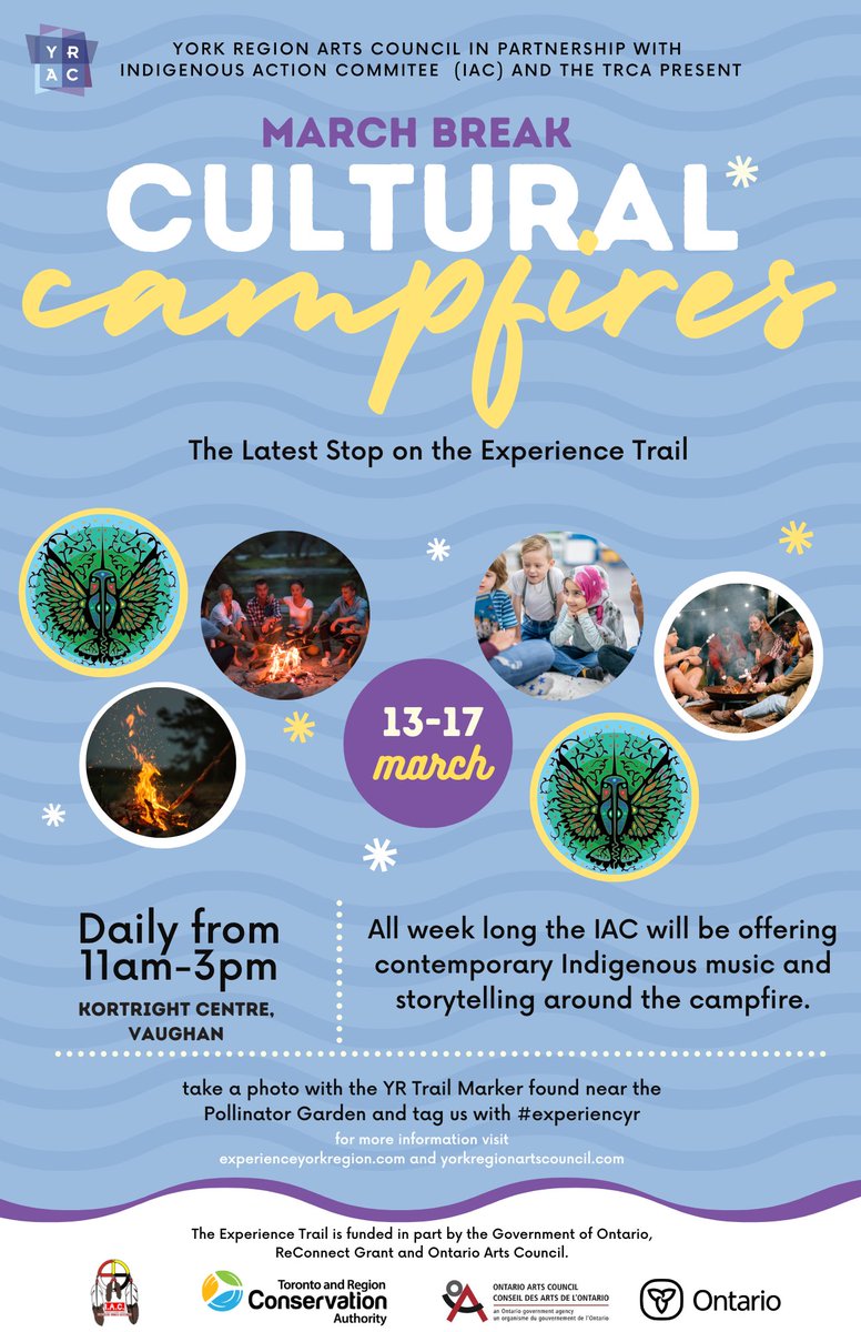 MARCH BREAK IS HERE!!! And we're excited to bring March break fun to the region with the "Culture Campfires" at Kortright Centre that begins today and happens throughout the week. ow.ly/Tkuj50NgPZ9

Brought to you by <a href="/YorkRegionArts/">YRAC</a> 

#YRArts #ExperienceYR #YorkRegion