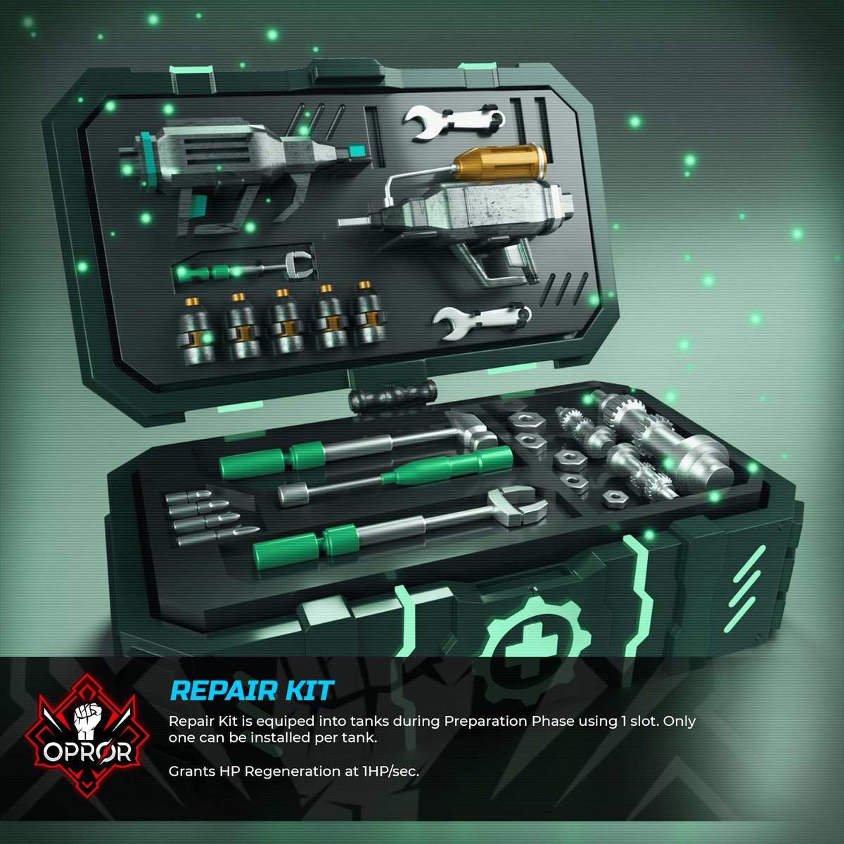 You already met the tanks...   now get to know the Techs and Gears of Opror. 

#opror #nftgame #battletanks #techcards #gearcards #tcg #autochess