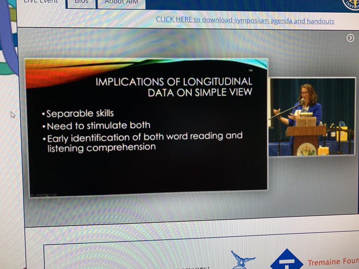 We need to focus on BOTH word recognition and language comprehension across the continuum of Pre-K through Middle School 🙌🏻 #AIMSymposium2023