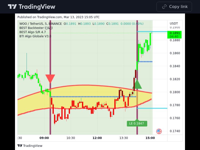 TradingView trade WOO 5 minutes