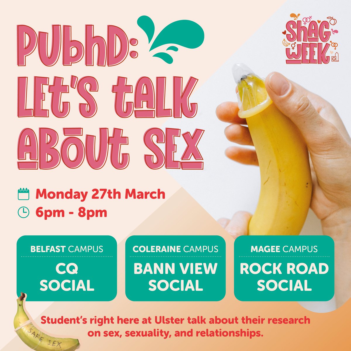 PGR'S we NEED you
We need more speakers for our PubhD event! 
Doing research on gender identity? Have thoughts about sex in society? Doing a paper on sexuality? 
This is a great opp to share your thoughts/findings!
Email Rosie - s.mckenna@ulster.ac.uk to get involved
