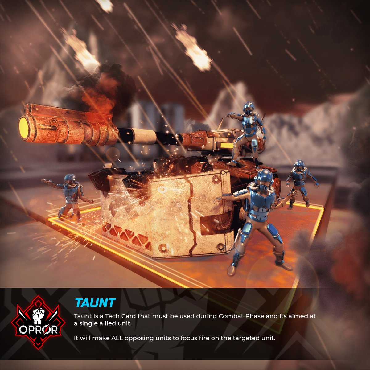 You already met the tanks...   now get to know the Techs and Gears of Opror. 

#opror #nftgame #battletanks #techcards #gearcards #tcg #autochess