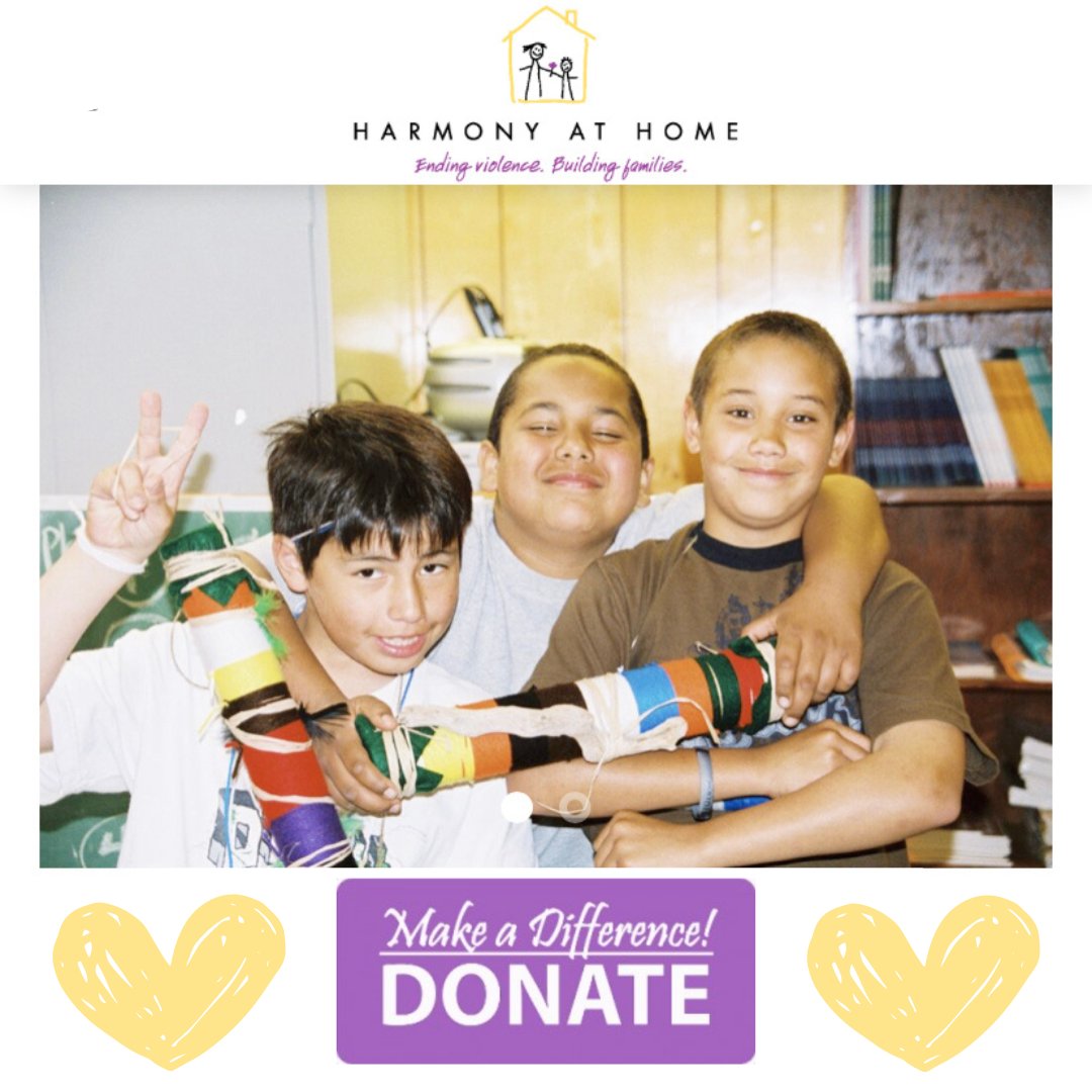 Did you know you can donate to Harmony at Home? You can help support one of our many programs like Sticks &amp; Stones, Bullying Prevention, or Teen Success! Donate today at bit.ly/3ZEVg5E