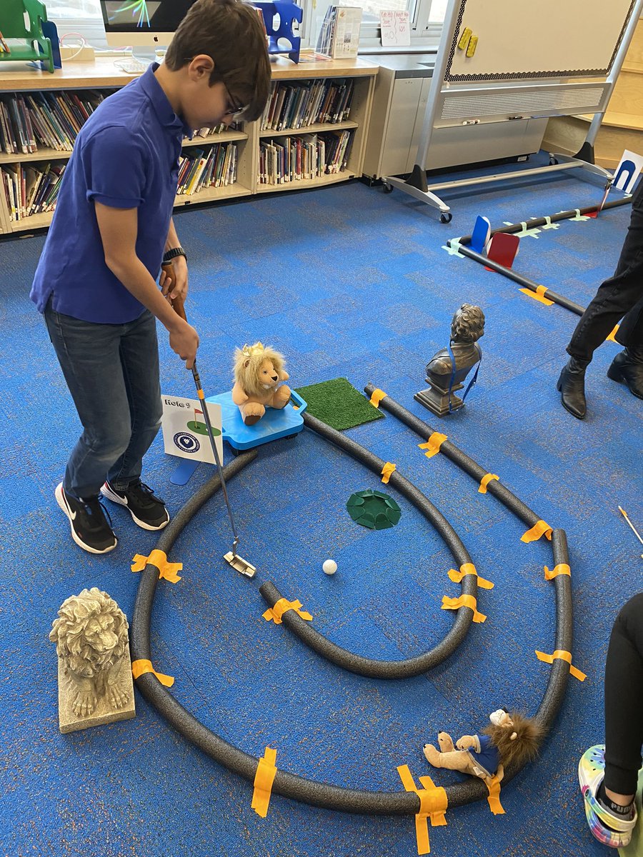 MrsHusstege's tweet image. @LincolnWPS First Ever #LibraryMiniGolf is in full swing. [Yep. I went there] The Hole in 1 Hall of Fame has been initiated as well. Good luck to all the 🦁 s!