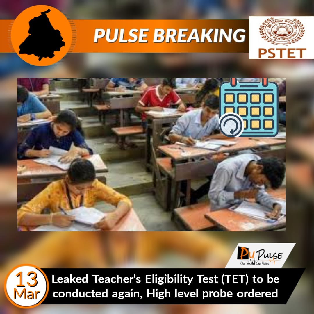 pu_pulse's tweet photo. #BREAKING
The #TET (Teacher Eligibility Test) which was held on 12th March will be #reconducted #without any #examfee. The paper was #leaked and several correct answers were highlighted in a bold manner in one of the papers following which the #exam was #cancelled. https://t.co/G4I1AbIPEu