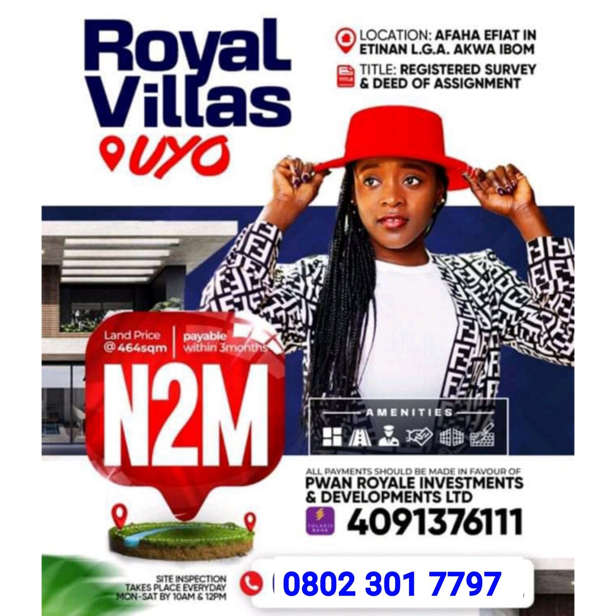 PwanHomesInvest's tweet photo. #PrimePlot @ #Royal_Villas Estate #Uyo
#Price ₦2/plot 

Call or send a DM @ 
+234 81 7312 8242
📧 patrickbassey5000@gmail.com 

Jesus | The Nation | Emefiele | Nigerians | Supreme Court 
#land #property #InvestInUyo    #residential #nigeria  #akwaibomstate #investmentproperty https://t.co/uNGfiXwlOQ