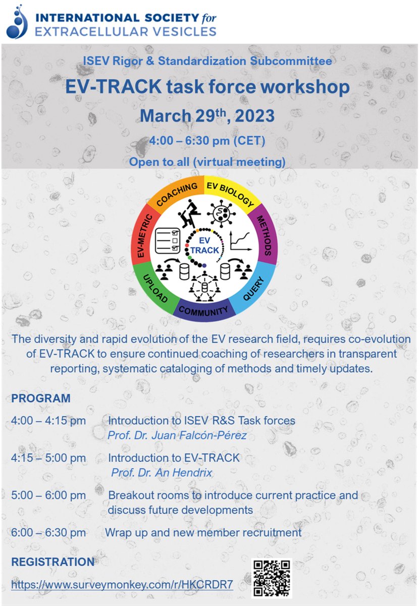 GEIVEX's tweet photo. Open Virtual Meeting on ISEV new Task Force for EV-TRACK  March 29th - https://t.co/CbgOrV0mDw - 
The diversity and rapid evolution of the EV research field, requieres co-evolution of EV-TRACK to ensure continued coaching of researchers in transparent reporting, systematic cat... https://t.co/qPMlLB8IvU