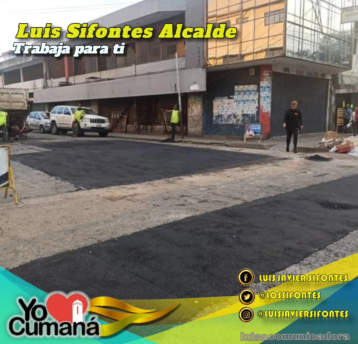 YO♥️CUMANA
🚩 Alcaldía de #Cumana cómo parte de las políticas públicas que impulsa y desarrolla el alcalde Bolivariano 👉 .<a href="/lossifontes/">LUIS JAVIER SIFONTES</a> llevaron a cabo trabajos de bacheo desde la Avenida Bermúdez de la ciudad📢
#13Mar
#ChavezDelMundo
#FelizLunes
#Sucre
▶️ .<a href="/NicolasMaduro/">Nicolás Maduro</a>