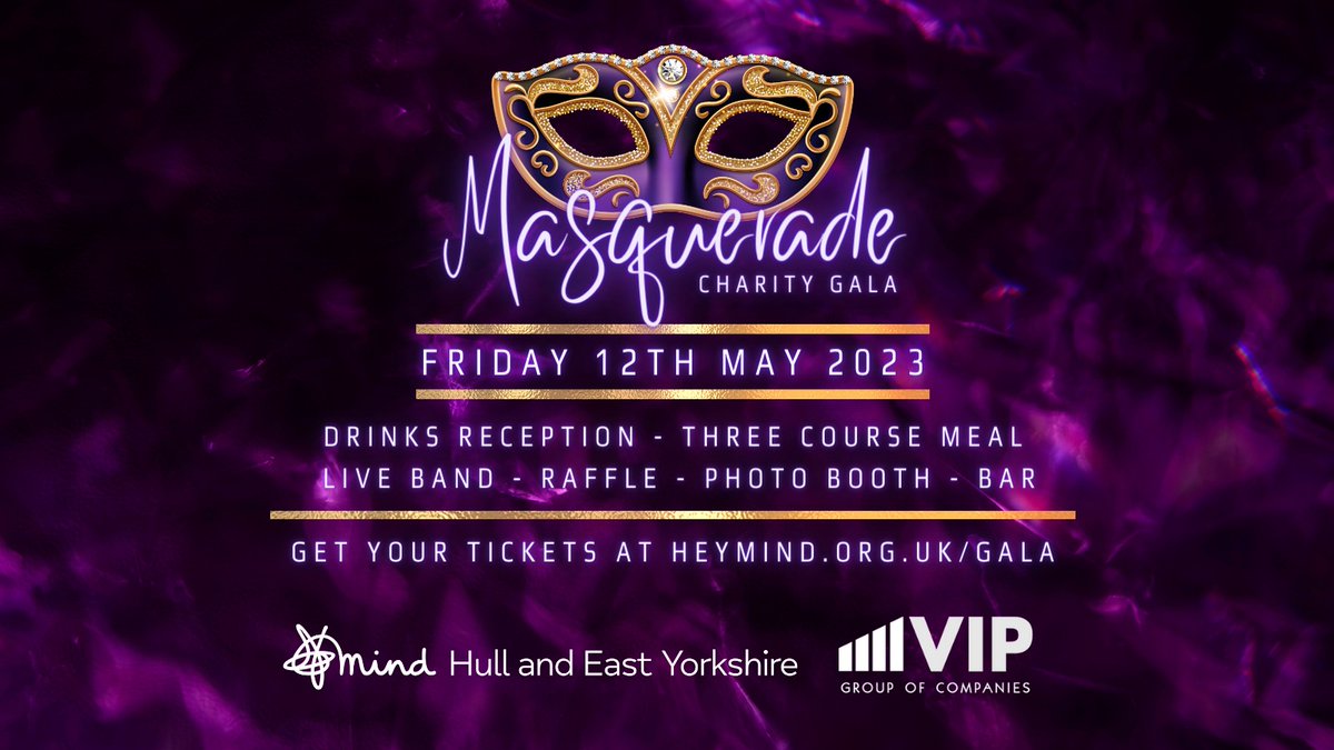 Want to join the fight for better mental health? 👊

Join us at our Masquerade Gala taking place on Friday 12th May 2023, just a few days before the start of Mental Health Awareness Week.

We invite you and your organisation to join us. Get your tickets buff.ly/3Qes95k
