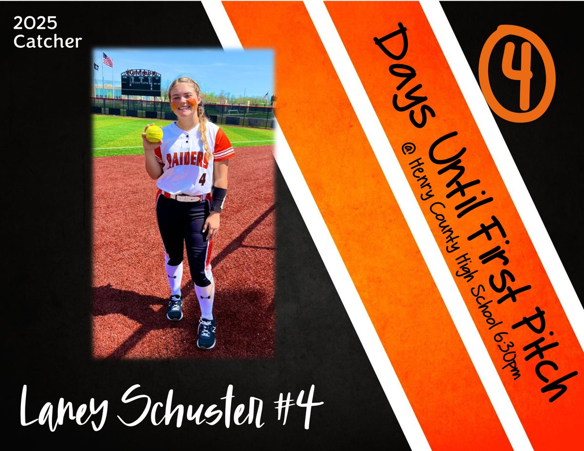 rylesoftball's tweet photo. Sophomore Catcher @LaneySchuster counts us down- 4 Days Until FIRST Pitch! It's game week Raiders! @RyleAthletics
 @RyleSportsMed
 @GoddardJarret
 @MattRShafer
 @Linknky
 @MikeWoolf35
 @RAIDERSPORTSNKY https://t.co/ZNycr4R2l3