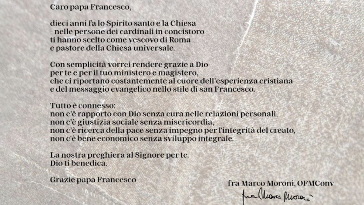 francescoassisi's tweet photo. Il Custode fra Marco Moroni ha espresso a nome di tutti noi frati minori conventuali di Assisi #OFMConv “un semplice messaggio” per celebrare il decimo anno del pontificato di @Pontifex_it .
Potete ascoltare la sua intervista per @vaticannews_it qui👉 https://t.co/PSHMbZgfaK https://t.co/tTqasUrHbV