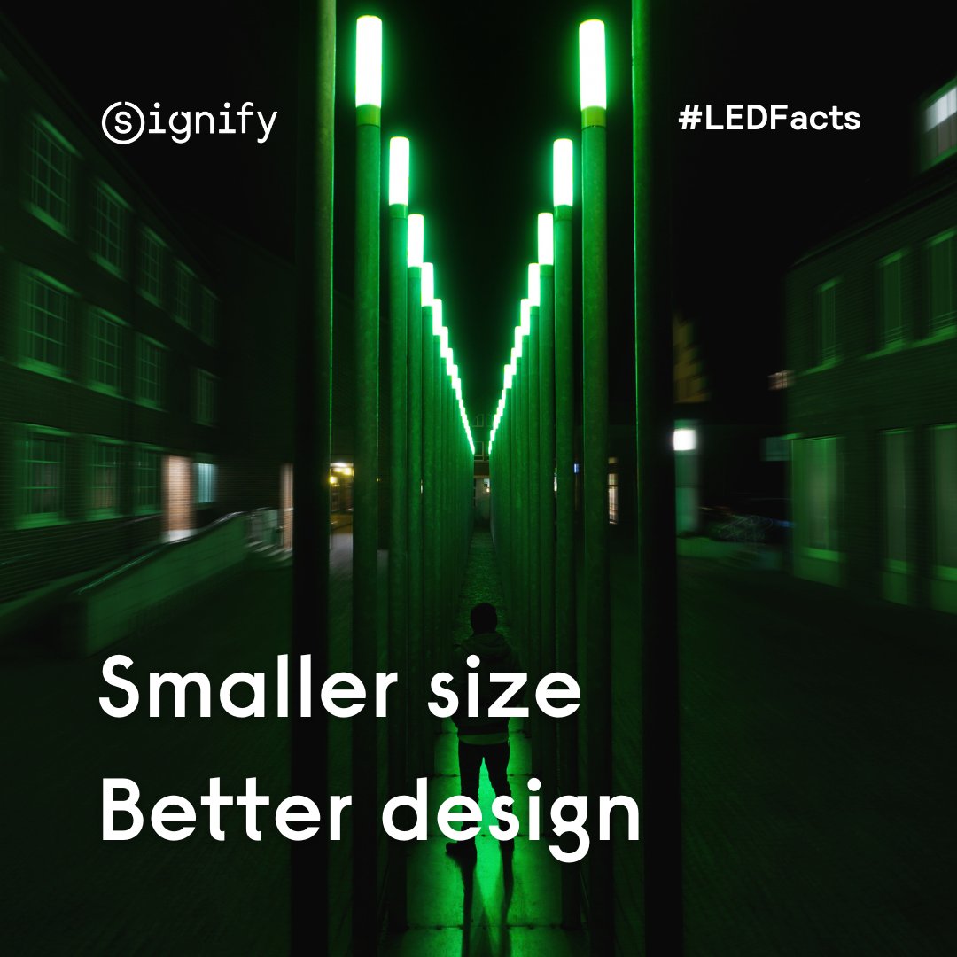SignifyCompany's tweet photo. Wrapping up our series of #LEDfacts!
7. Size and Design: LEDs are much smaller and more flexible than traditional bulbs, allowing for more creative and innovative lighting designs.
#LEDlighting #sustainability #energyefficiency #GreenSwitch https://t.co/XxQWKG2DZ9