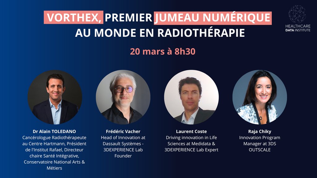 HCDataInstitute's tweet photo. 🚨 [Rappel Conférence du #HDI] VORTHEx, premier jumeau numérique au monde en radiothérapie

📅 20 mars de 8h30 à 10h 
📍 Institut Rafaël | Centre de médecine intégrative
➡️ Inscriptions ouvertes aux membres uniquement : https://t.co/CQzfMj8LuM https://t.co/WusWuDPzE7