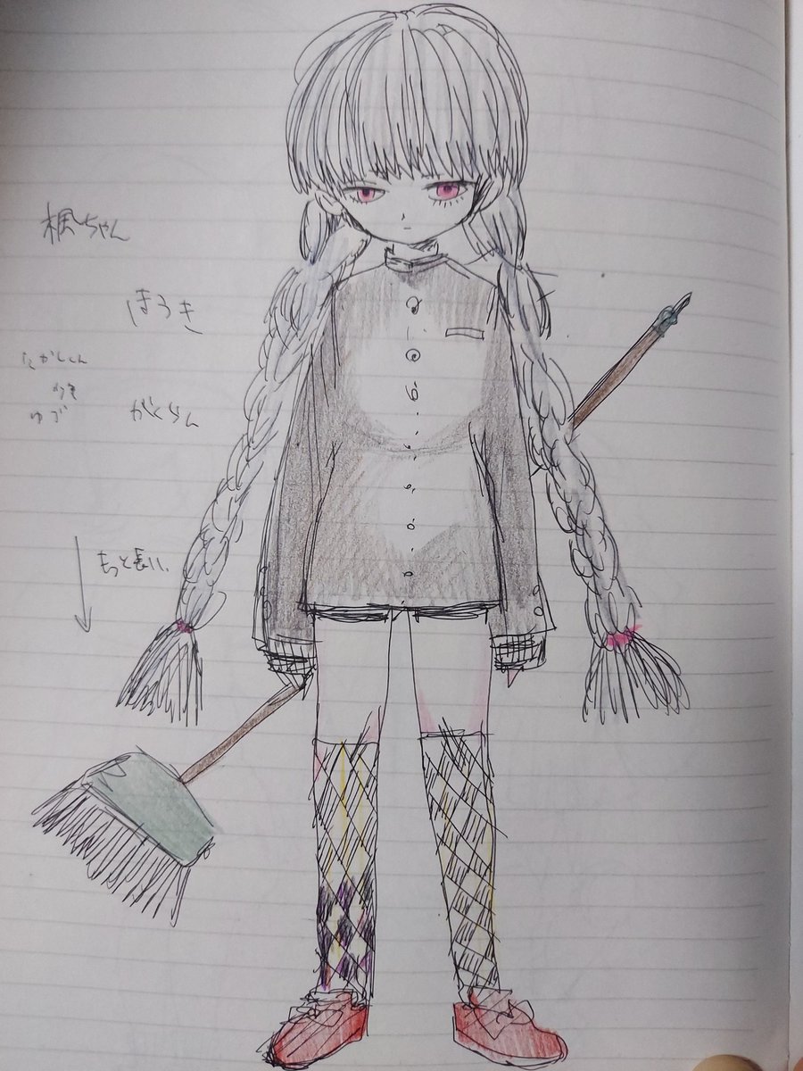 「大学のときのキャラデザノートでてきた、当時楓ちゃんはなぜか学ランを着ていた… 」|由@仕事募集中・コミティアL04aのイラスト