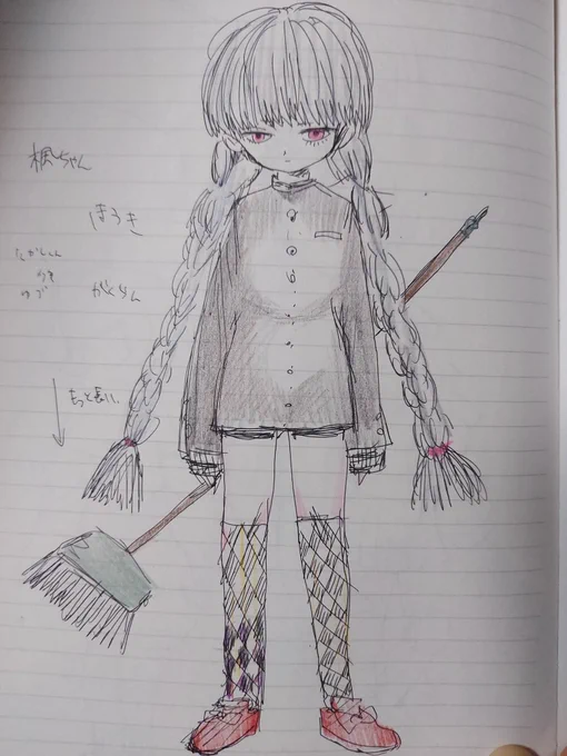 大学のときのキャラデザノートでてきた、当時楓ちゃんはなぜか学ランを着ていた… 