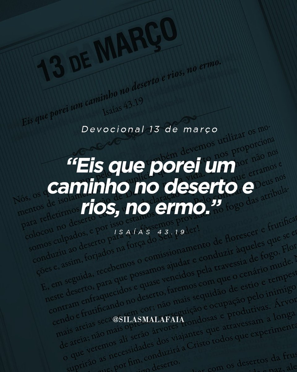 Deus nos conduz ao deserto para que sejamos provados no fogo das  tribulações e, assim, forjados na força do Seu poder! Esse trecho faz parte  do meu Devocional Palavra de Vitória 4,