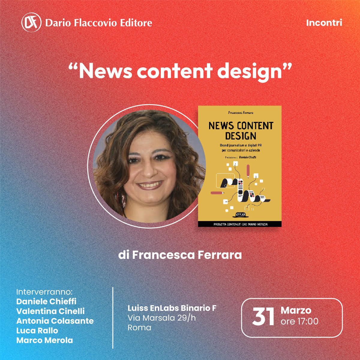 #NewsContentDesign 💡 Brand Journalism e Digital PR per comunicatori e aziende: il #31marzo ne parlerò con Francesca @netnewsmaker Ferrara a Roma al #BinarioF insieme a @DanieleChieffi @antocolasante @reportingMerola e @bastet 

Per partecipare ➡️ bit.ly/BinarioF313