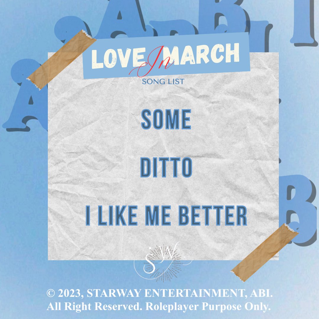 ㅤㅤㅤㅤ

𝐀 𝐁 𝐈
——————————
𝗗𝗘𝗕𝗨𝗧 𝗔𝗟𝗕𝗨𝗠
– 𝘓𝘰𝘷𝘦 𝘐𝘯 𝘔𝘢𝘳𝘤𝘩 –

TRACK LIST RELEASE
17.03.23
ㅤ
ㅤ