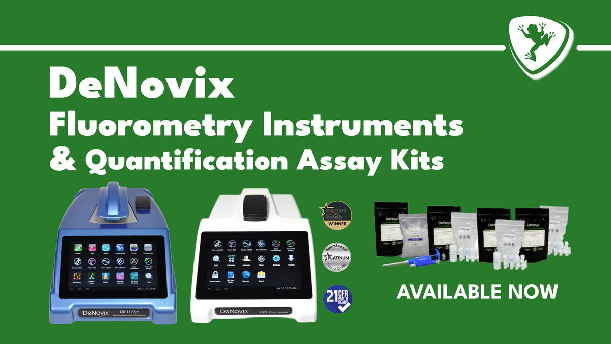 FroggaBio's tweet photo. Checkout @DeNovix's AWARD-WINNING Fluorometry Instruments & Fluorescence Quantification Assay Kits β available now at FroggaBio! πΈ
LEARN MORE: https://t.co/3yKzDxMye9
#DeNovix #Fluorometry #Fluorescence #Quantification #AssayKits #Assay #Spectrometry #CuvetteReader #FroggaBio https://t.co/oiwwNy6Cyd